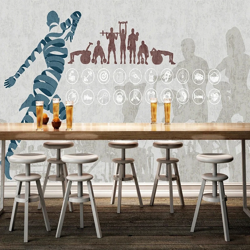 Yoga Fitness Wallpaper - Maßgefertigte Moderne Sport-Muster Tapete Abstrakte Yoga