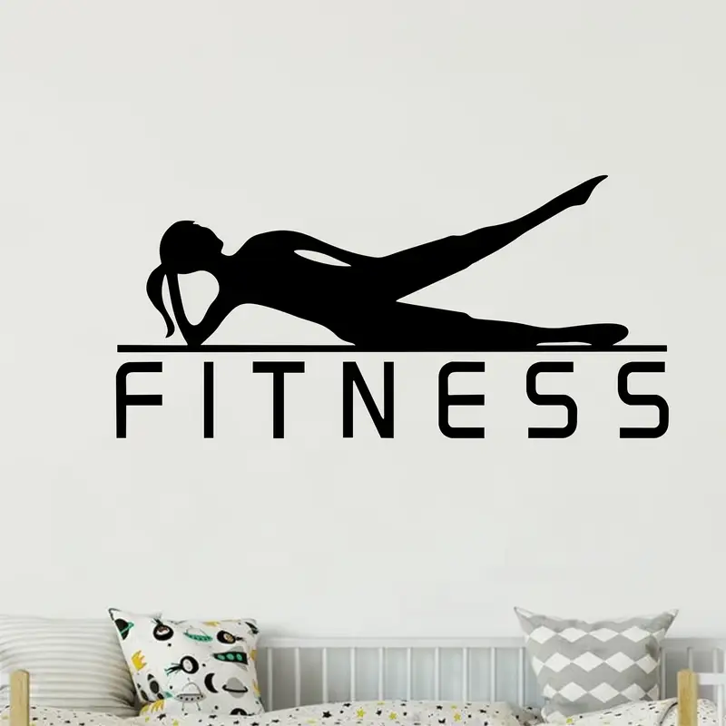 Yoga Fitness Wallpaper - Ein Vinyl-Aufkleber mit einem Fitness-Mädchen-Motiv, entworfen