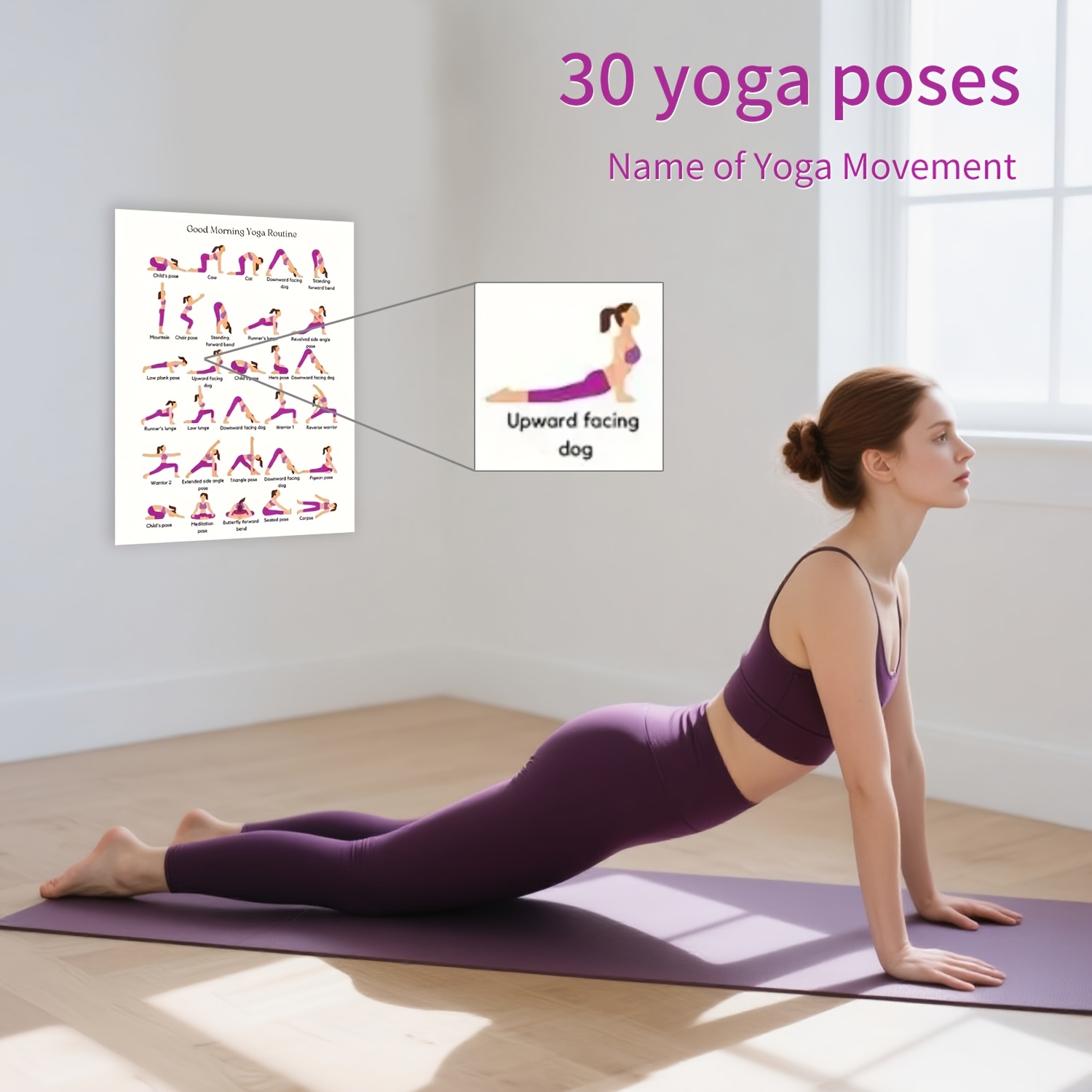 Yoga Fitness Wallpaper - Yoga-Übungsplakat, Wandkunst für den Innenbereich, rahmenloser