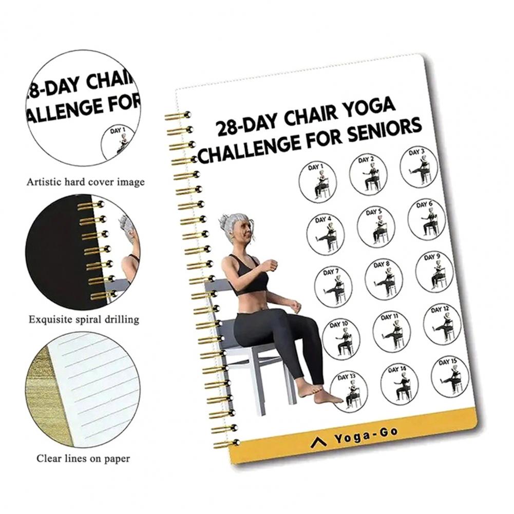 Yoga Fitness Wallpaper - Dicker Papierplaner, glattes Schreiben, Notizbuch, Stuhl,