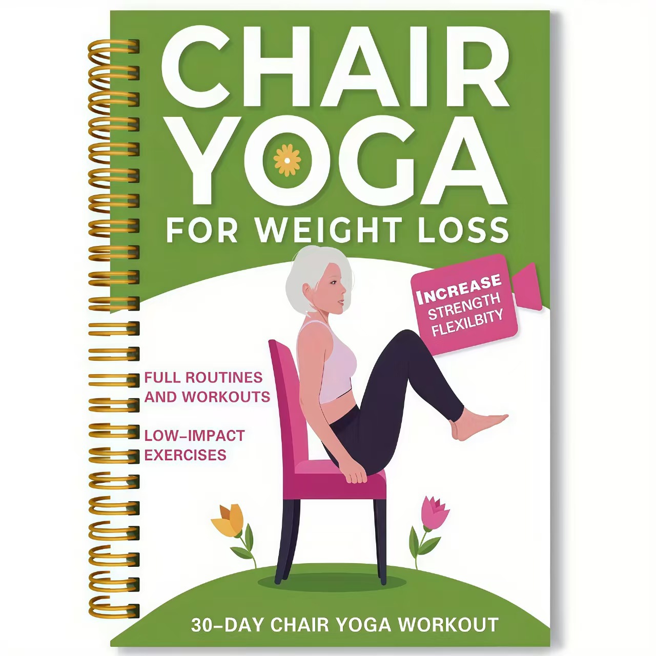 Yoga Fitness Journal - Stuhl-Yoga-Übungsheft für Senioren, 50-seitiger Leitfaden für