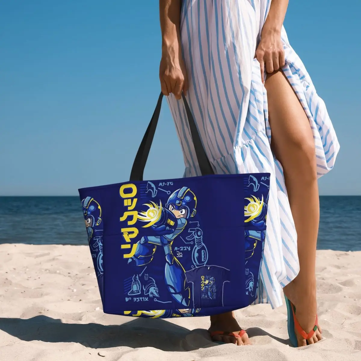 Yoga Fitness Videos Free - Megaman Video Game Mega Man Strandtasche,