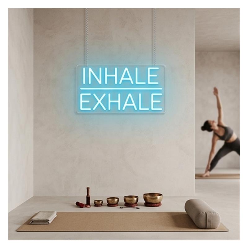 Inhale Exhale Neonschild, dimm – Yoga Fitness Wallpaper Bewertung und Preis