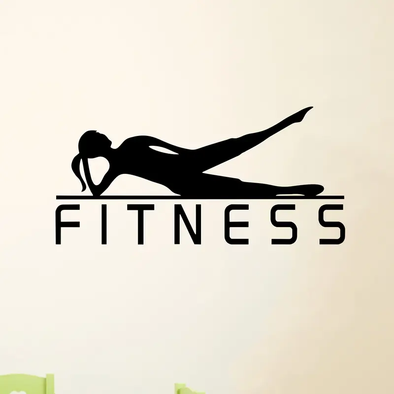 Ein Vinyl-Aufkleber mit einem  – Yoga Fitness Wallpaper Bewertung und Preis