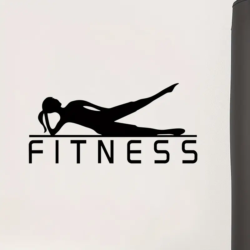 Ein Vinyl-Aufkleber mit einem  – Yoga Fitness Wallpaper Bewertung und Preis
