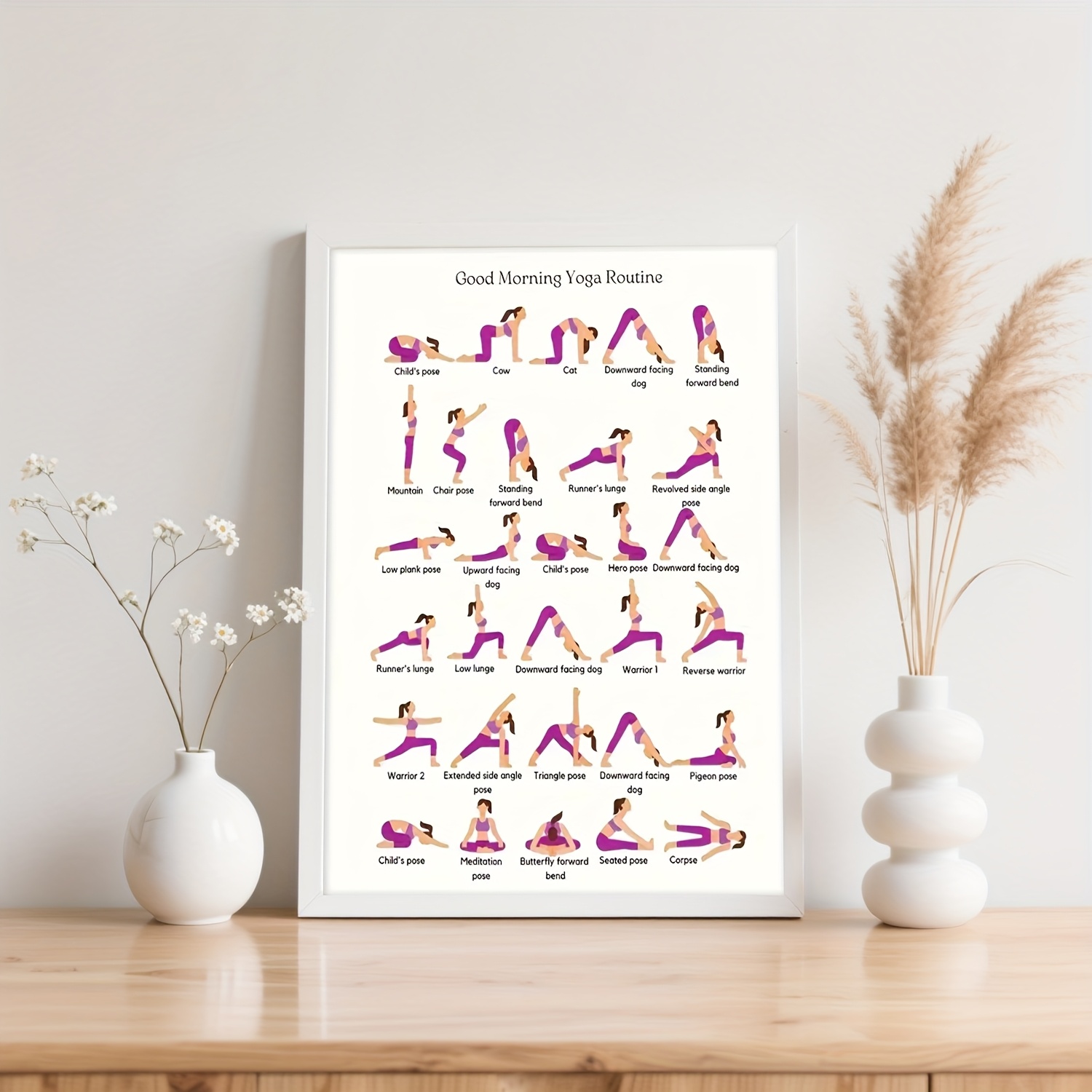 Yoga-Übungsplakat, Wandkunst f – Yoga Fitness Wallpaper Bewertung und Preis