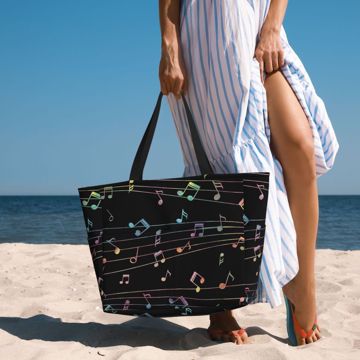 Strandtasche mit Musiknoten-Mo – Yoga Fitness Music Bewertung und Preis