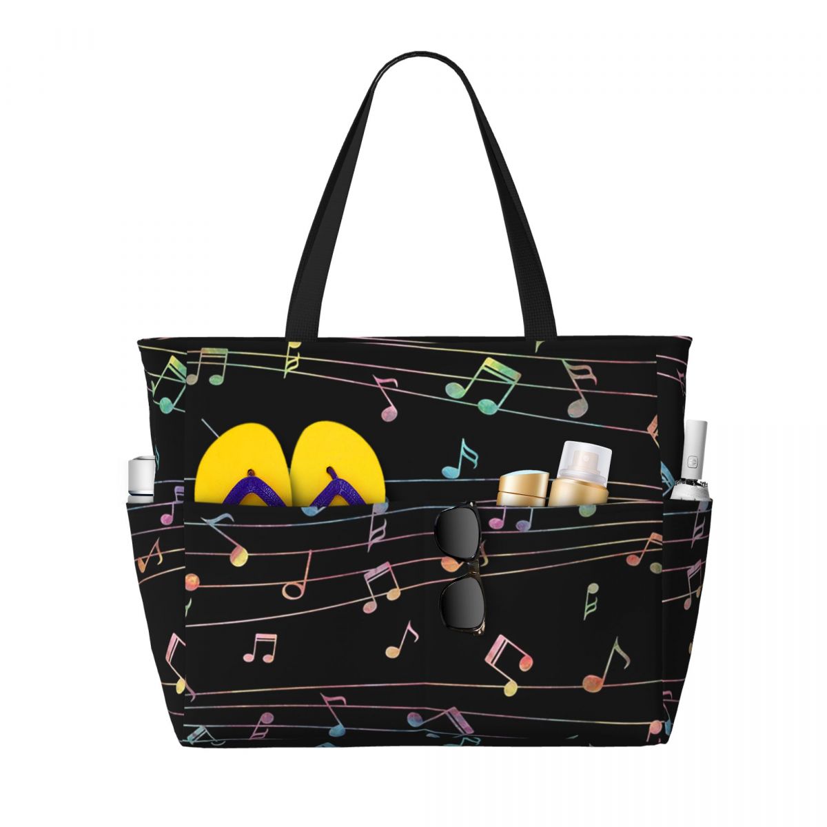 Strandtasche mit Musiknoten-Mo – Yoga Fitness Music Bewertung und Preis