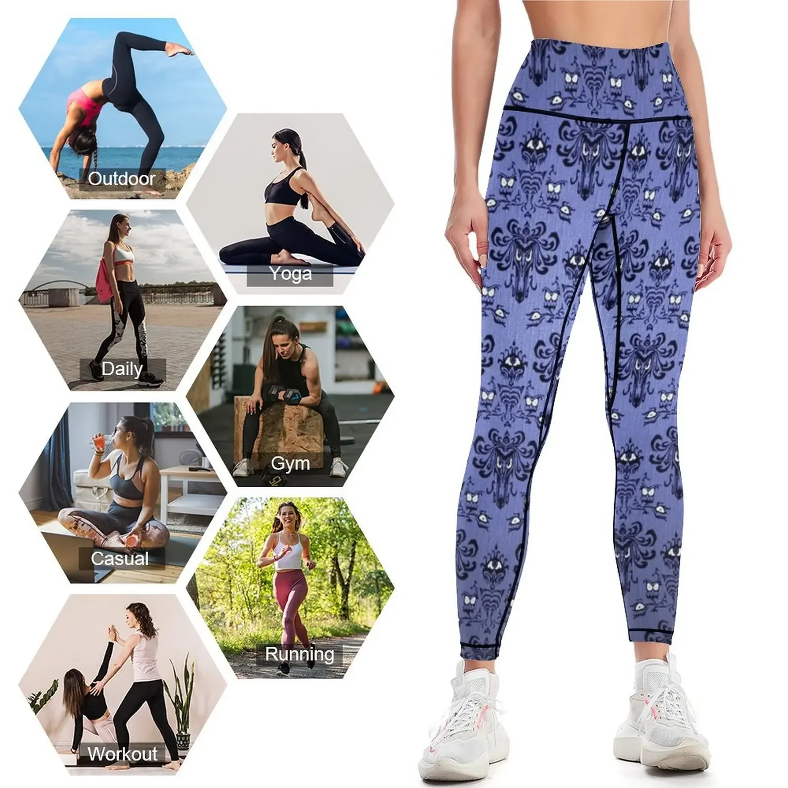 Haunted Mansion Tapeten-Leggin – Yoga Fitness Wallpaper Bewertung und Preis