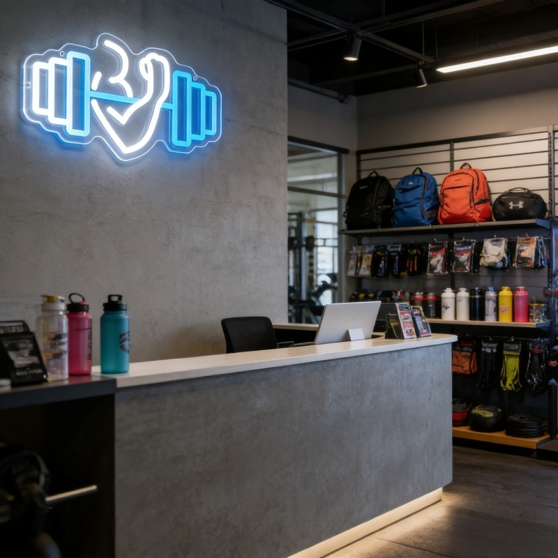 Bizeps-Hantel Neon-Schild LED- – Yoga Fitness Rooms Bewertung und Preis