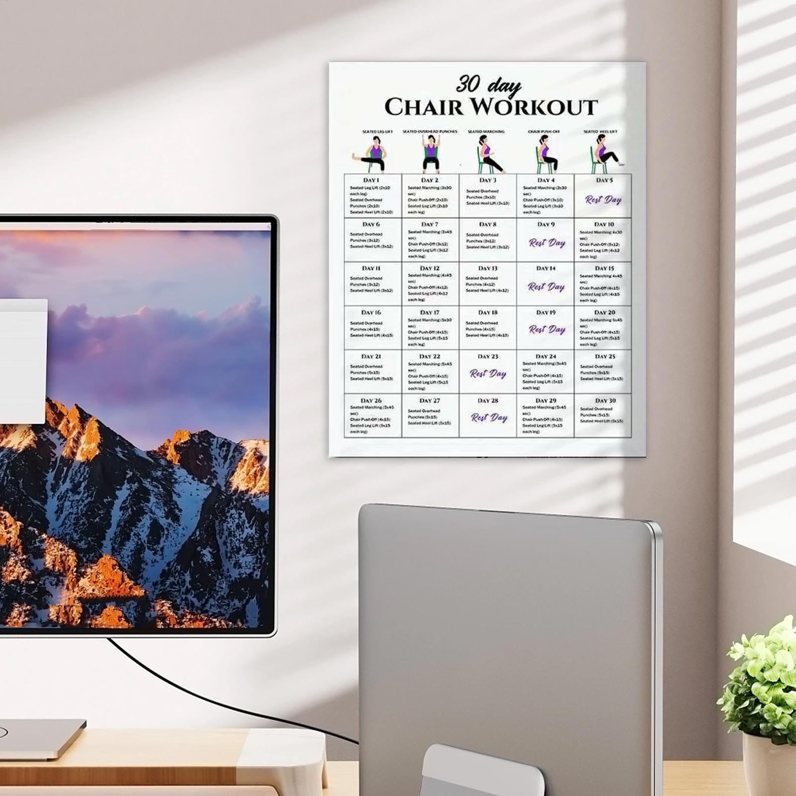 6 Stück 30-Tage-Stuhlübungspla – Yoga Fitness Wallpaper Bewertung und Preis